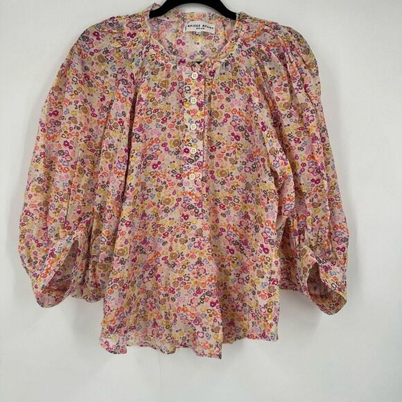 APiece Apart  Everlasting Floral Top Slipper Size 0 XS‎ Pink Feminine Romantic - Picture 2 of 10